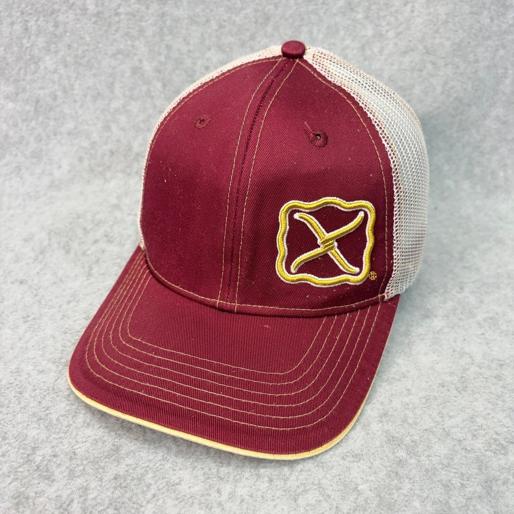 Twisted X Logo Snapback OSFM Maroon White Mesh Trucker Hat